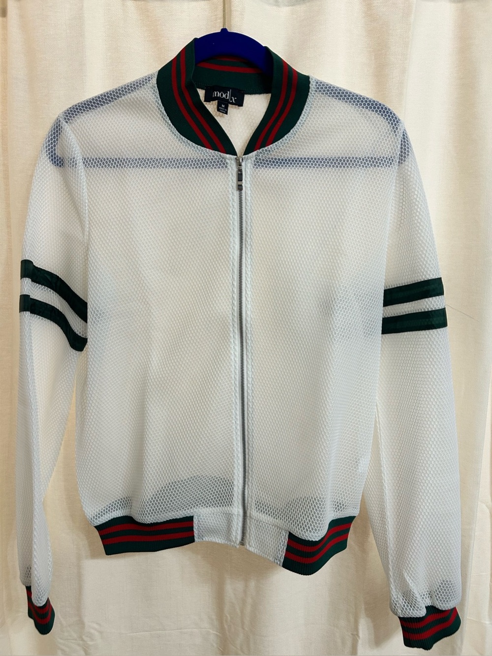 Mod X, White, Mesh, NWOT, Bomber Jacket,size medium